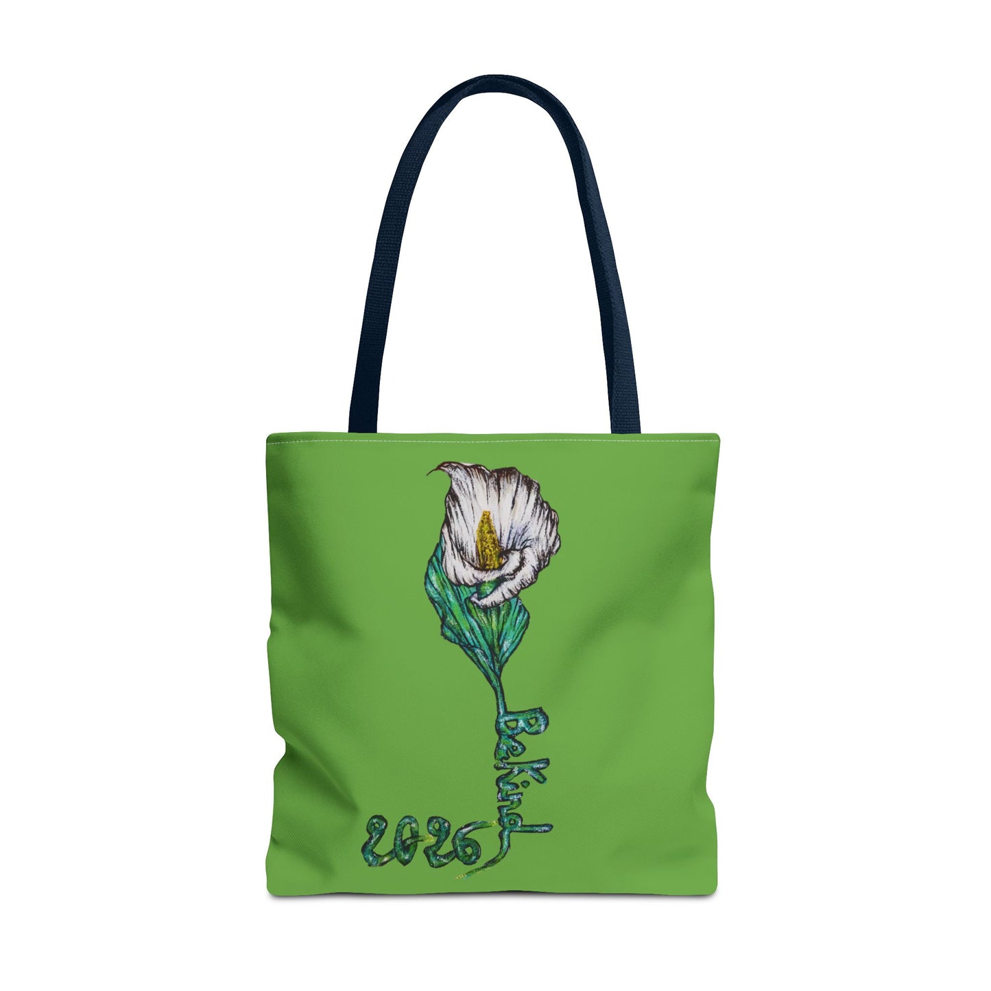 Floral Green Tote Bag - Unique Art Design for Everyday Use