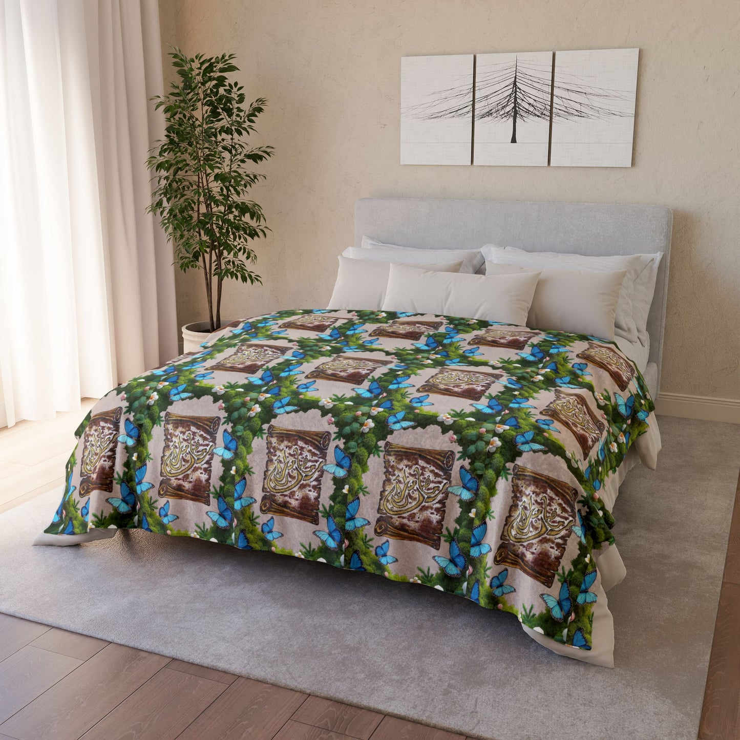 Floral Photo Collage Blanket