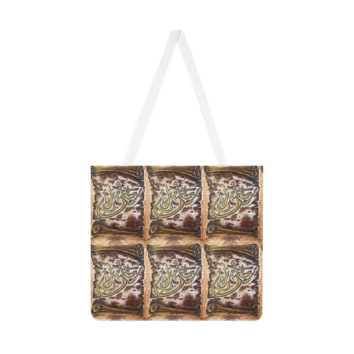 Vintage Calligraphy Pattern Shoulder Tote