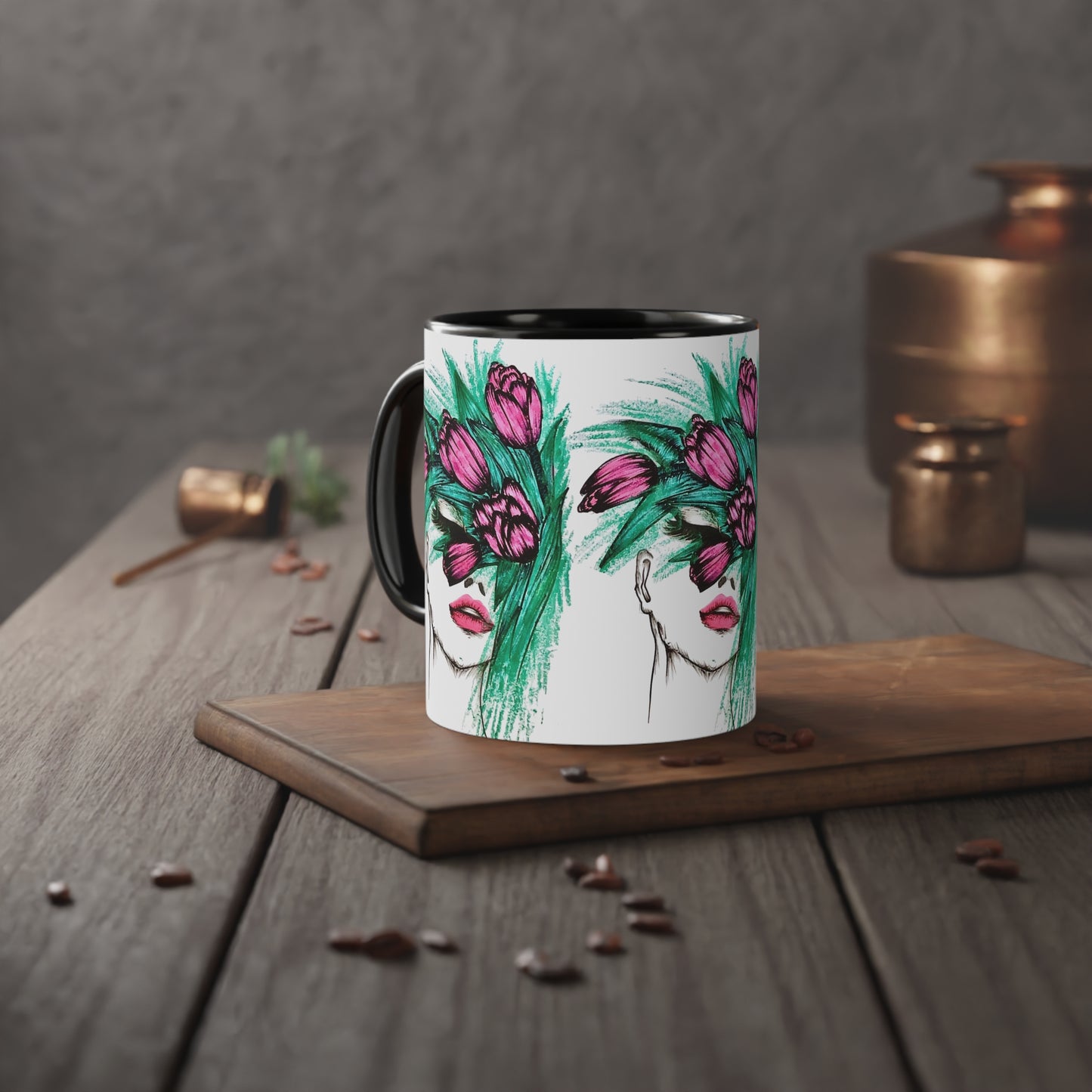 White Accent Mug, 11oz