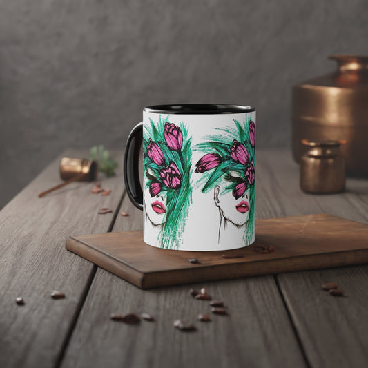 White Accent Mug, 11oz