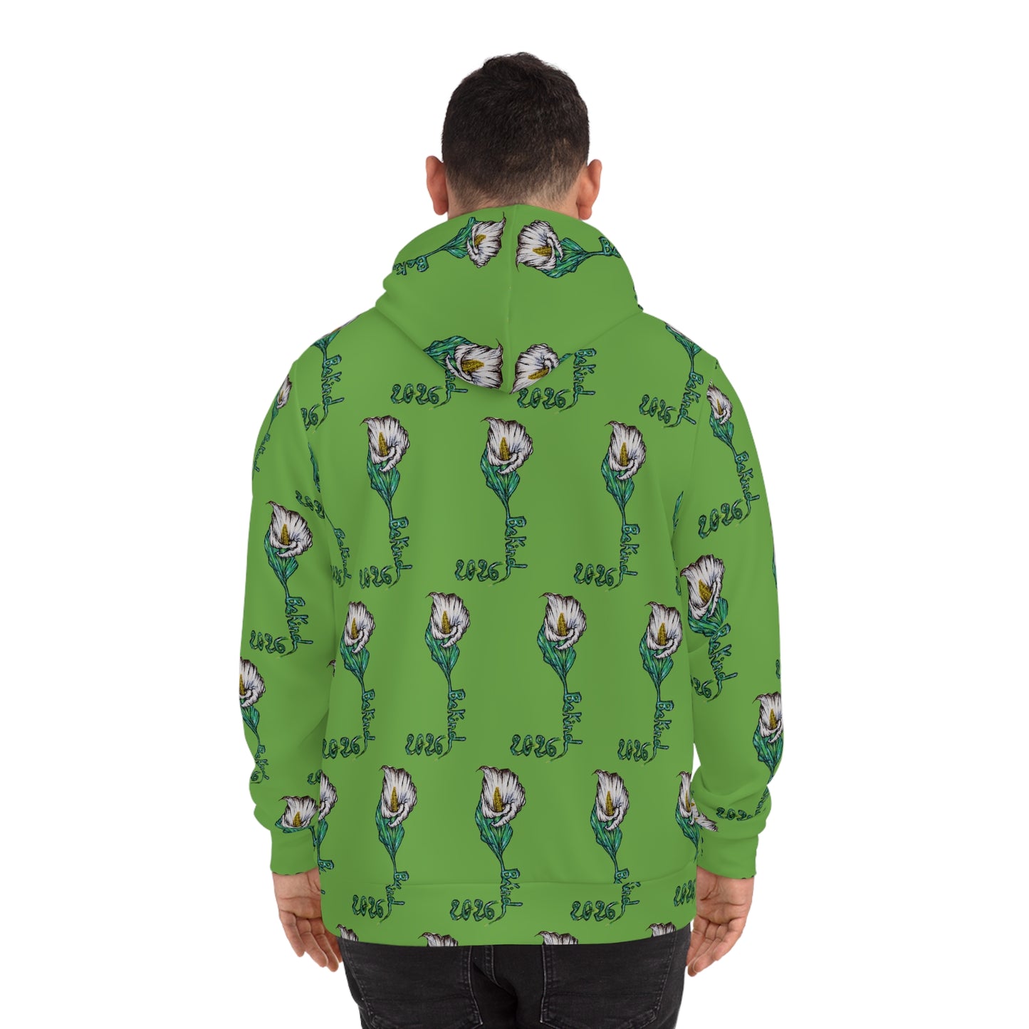 Floral Green Fashion Hoodie - Stylish AOP Design for Nature Lovers
