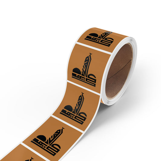 Unique Mosque Design Square Sticker Label Rolls – Perfect for Events & Spiritual Gatherings