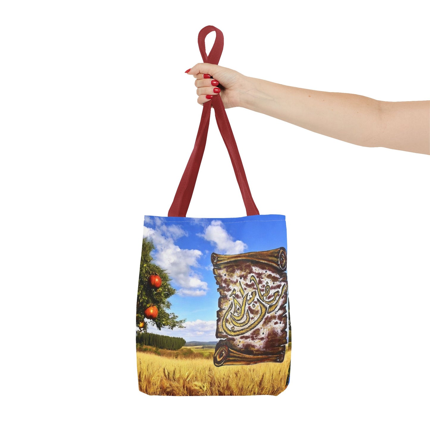 Tote Bag — Scenic Arabic Calligraphy Scroll Design