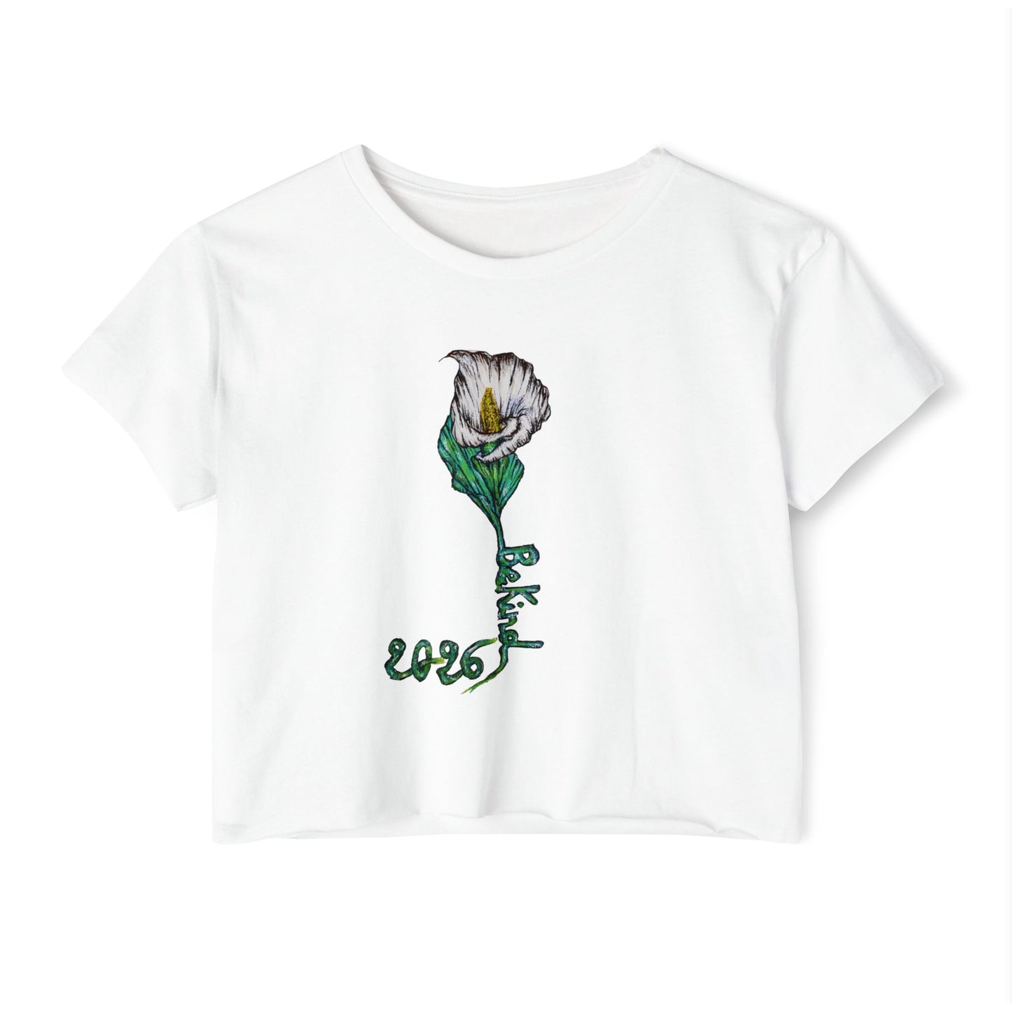 Women's Flower Graphic Crop Top - Perfect for Festivals