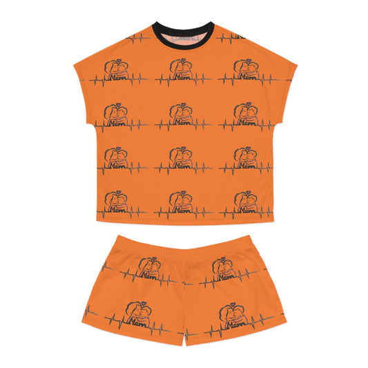 Cute Women's Pajama Set, Cozy Sleepwear for Her, Fun Orange Loungewear, Perfect for Nightwear, Gifts for Mom, Relaxing Home Outfits