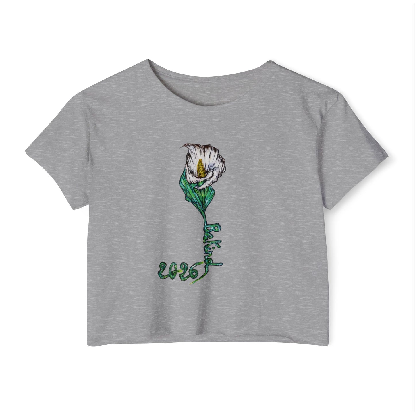 Women's Flower Graphic Crop Top - Perfect for Festivals