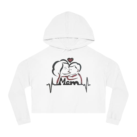 Mommy & Me Cropped Sweatshirt, Cozy Gift for Moms, Mother's Day Apparel, Heartbeat Design, Cute Weekend Wear