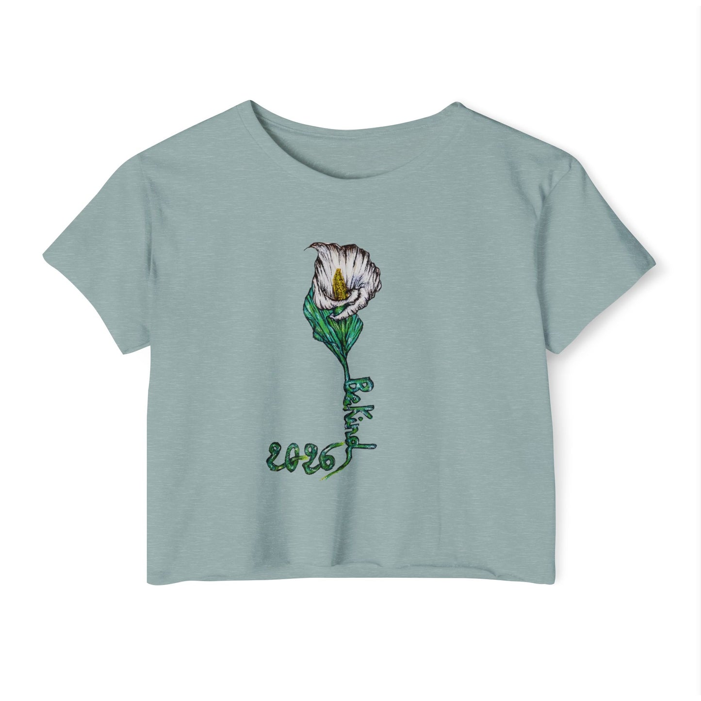 Women's Flower Graphic Crop Top - Perfect for Festivals