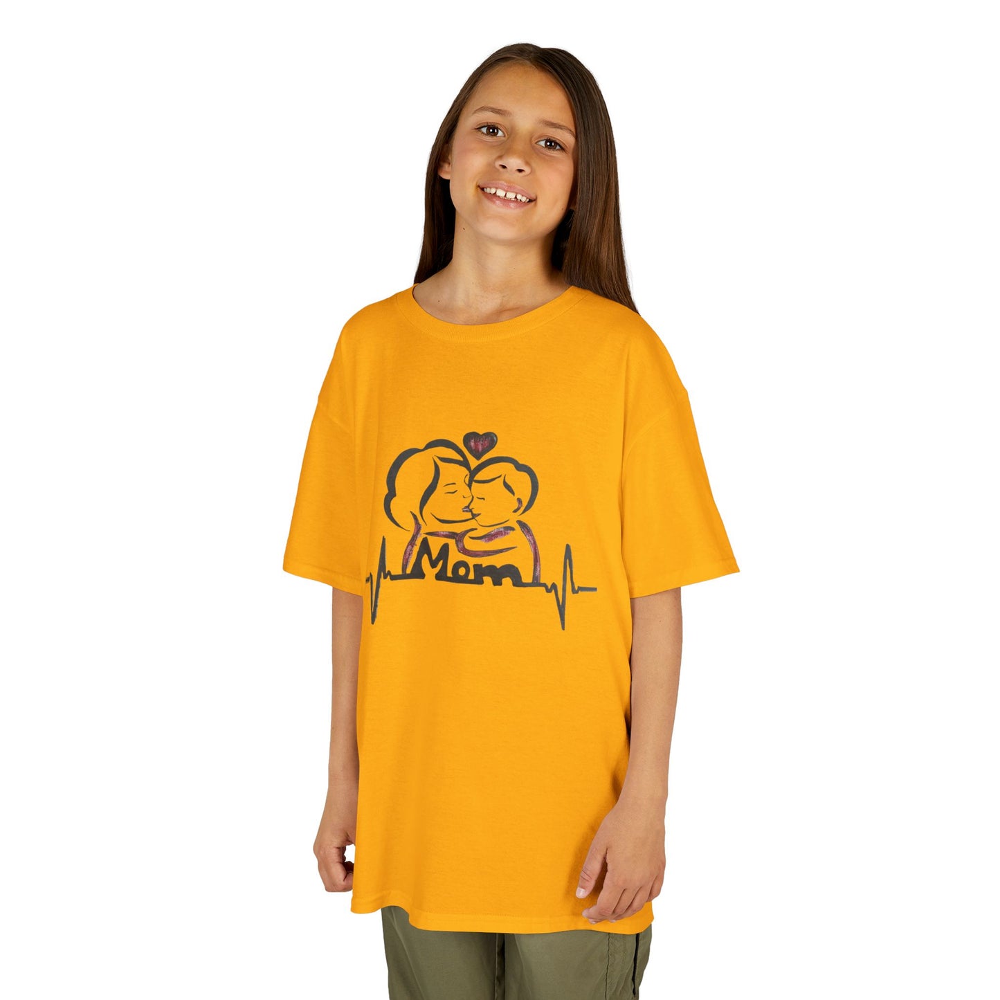 Mommy & Me Kids Tee, Heartbeat Graphic Shirt, Cute Gift for Kids, Mother's Day Tee, Family Matching Outfits, Kids Graphic Tee