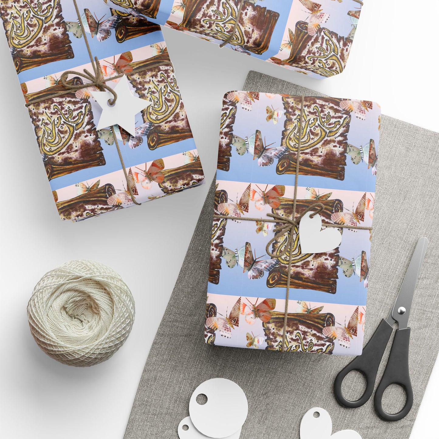 Wrapping Paper Roll — Cute Brown Tabby Cat Pattern Gift Wrap (Pet Lover Holiday & Birthday)