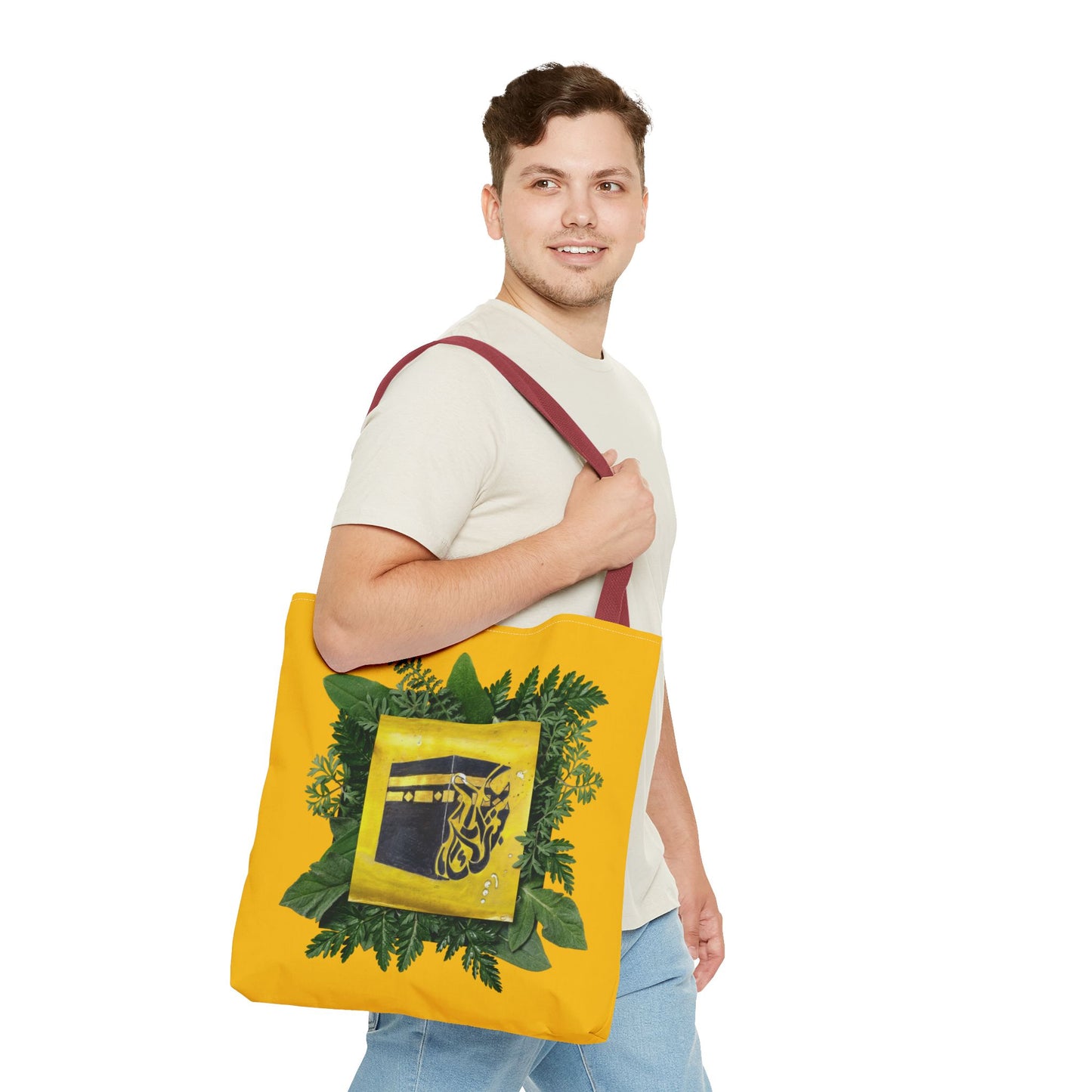 Kaaba Floral Tote Bag – Islamic Pilgrimage Hajj Umrah Gift