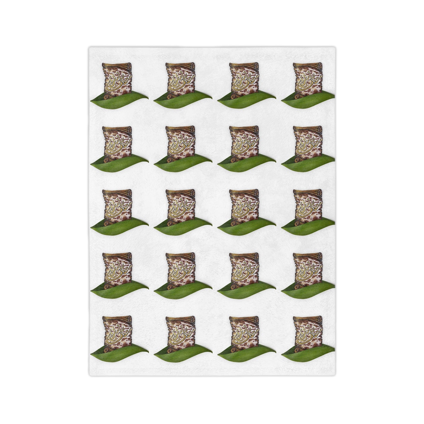 Velveteen Microfiber Blanket — Patterned Leaf & Seed Pillow Cozy Throw