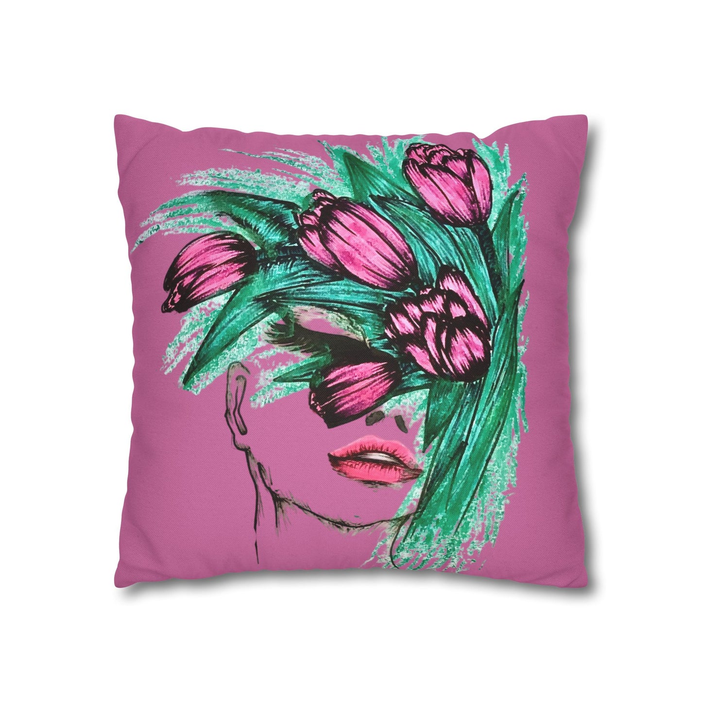 Spun Polyester Square Pillowcase