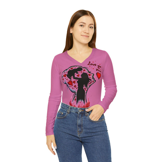 Women's Long Sleeve V-neck Shirt (AOP)