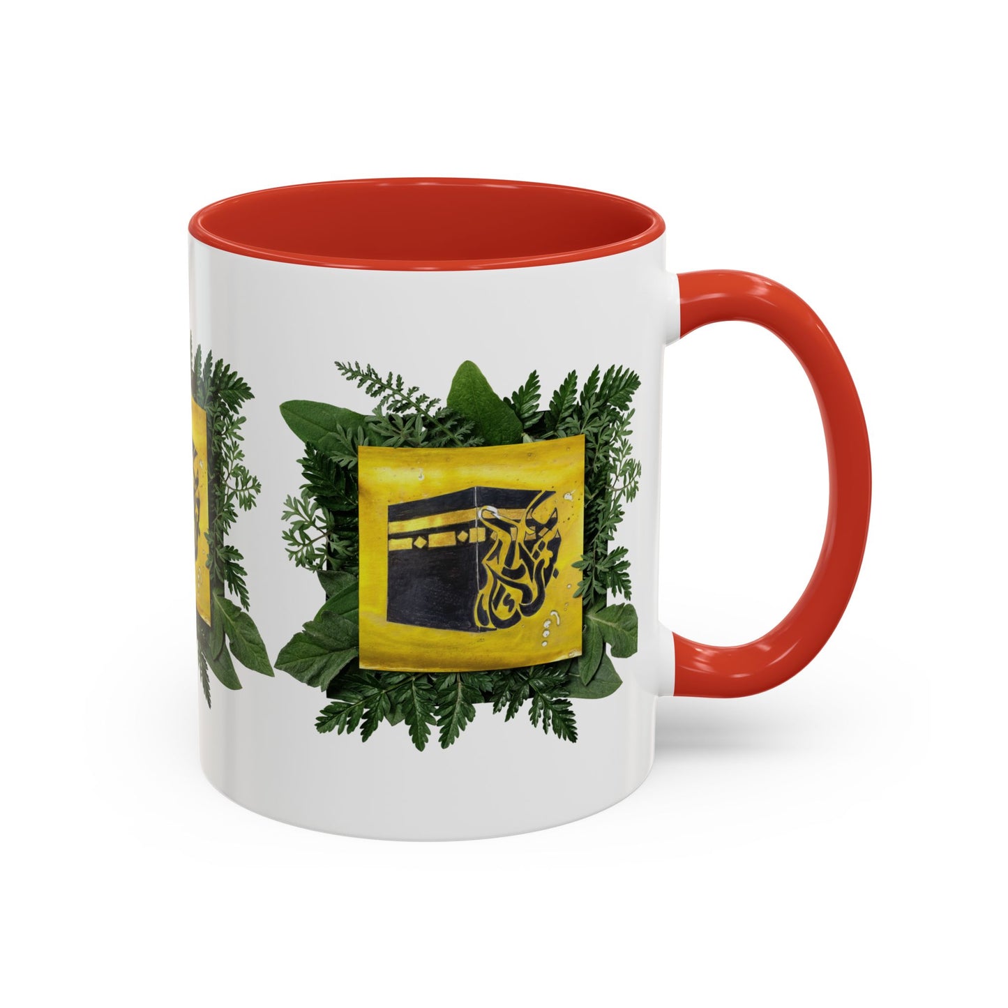 Kaaba Floral Accent Coffee Mug — Islamic Pilgrimage Hajj Umrah Gift (11/15 oz)