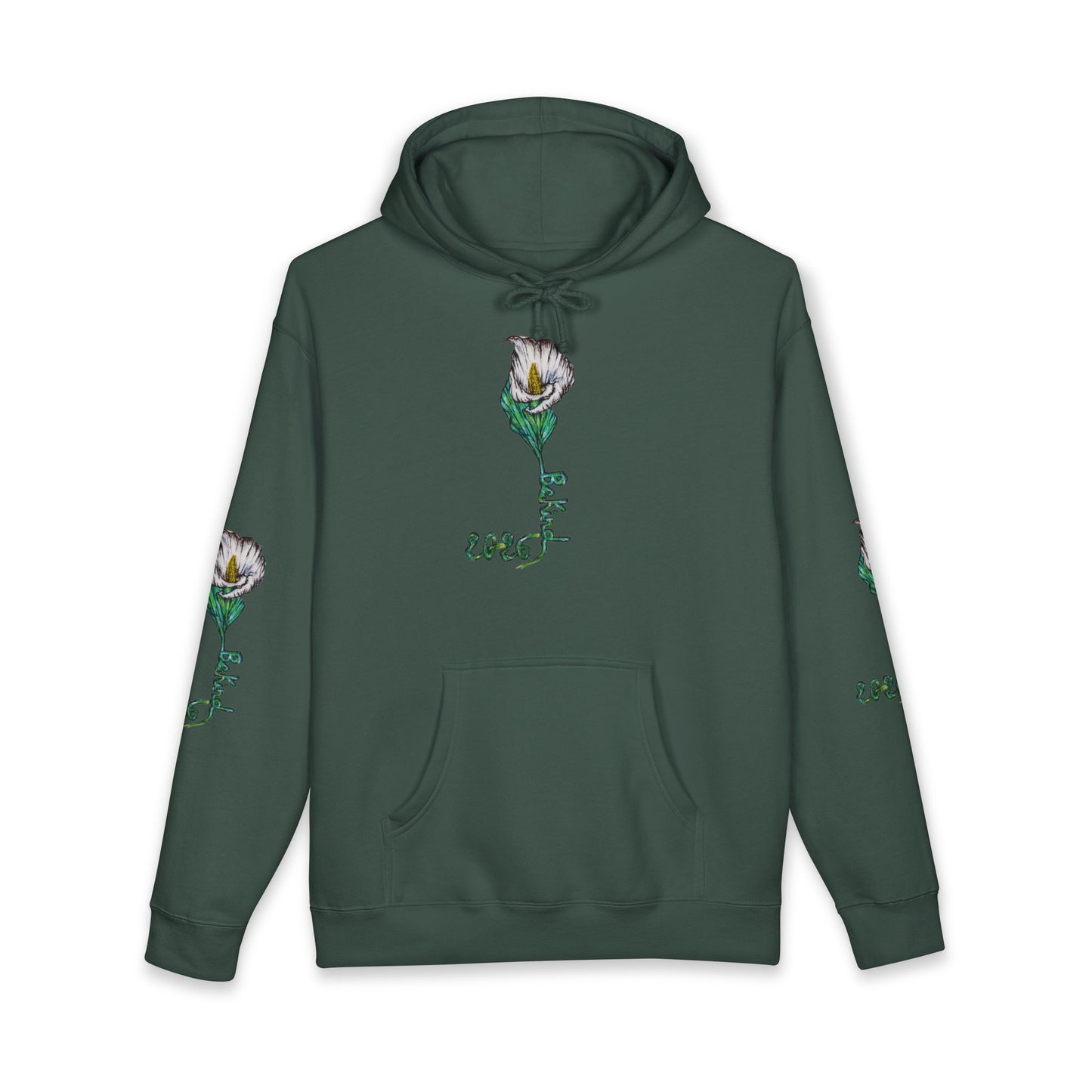 Be Kind Floral Hoodie - Unisex Heavyweight Sweatshirt