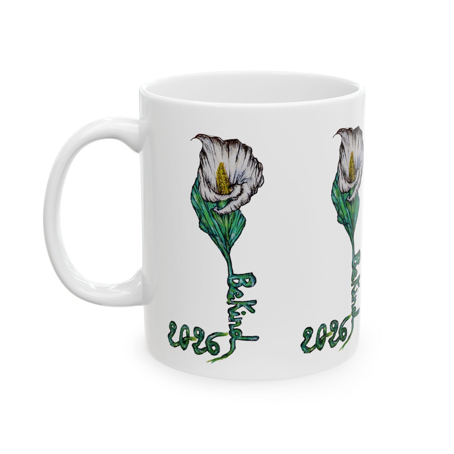 Be Kind Floral Ceramic Mug - Positive Vibes for Everyday Enjoyment