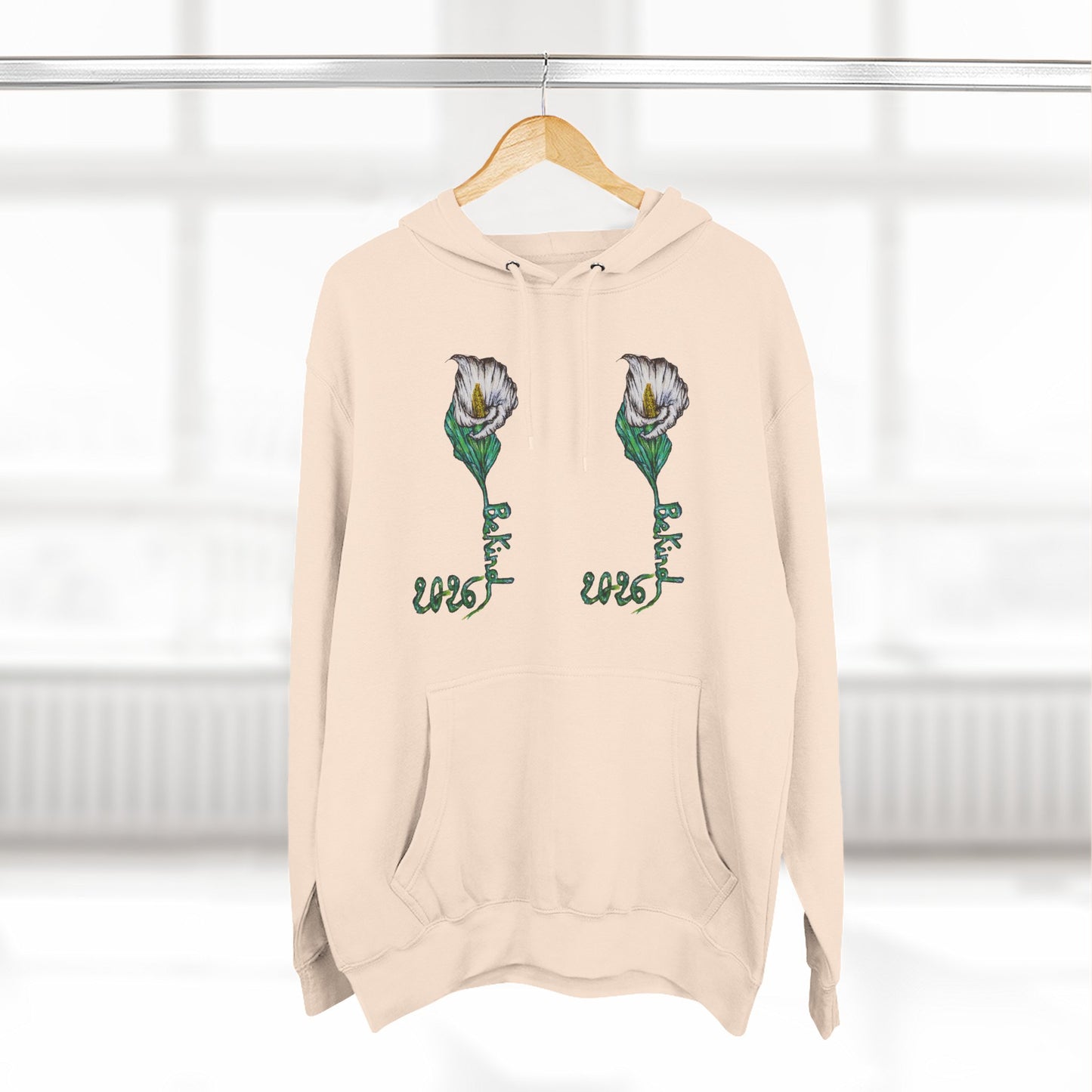 Floral Fleece Hoodie with Inspirational Quote