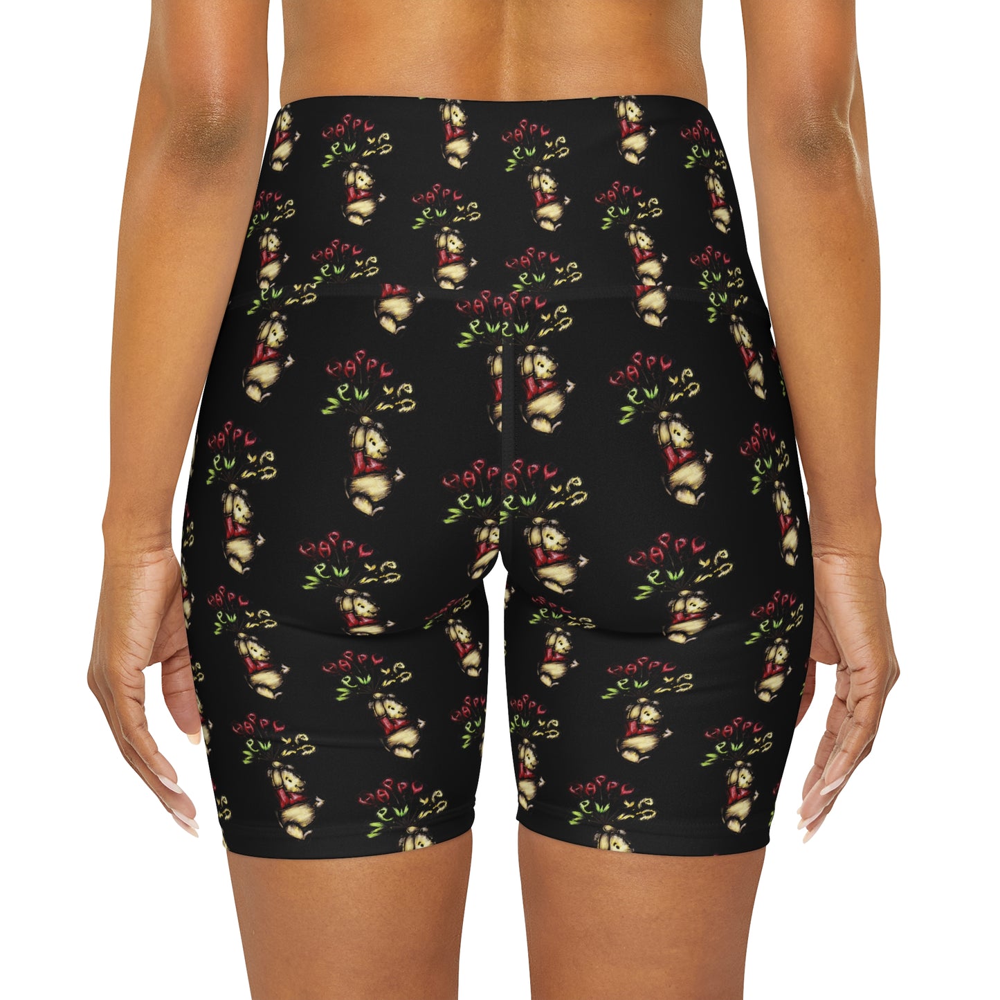 High Waisted Yoga Shorts (AOP)