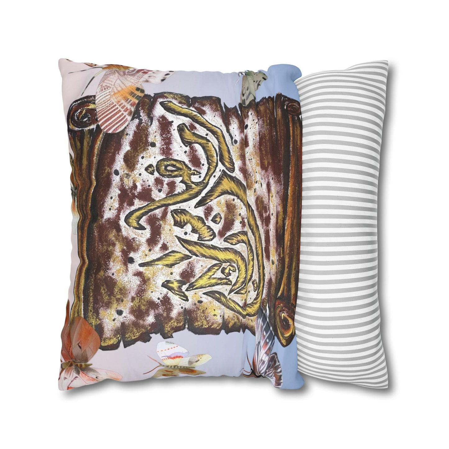 Arabic Calligraphy Scroll Decorative Pillow - Square Canvas Pillowcase