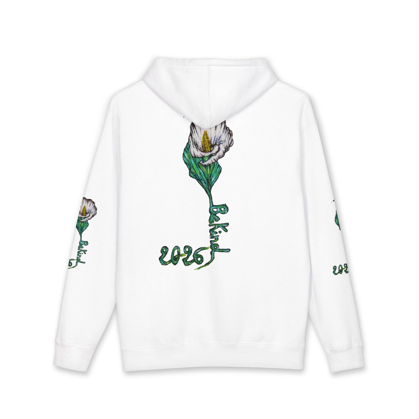 Be Kind Floral Hoodie - Unisex Heavyweight Sweatshirt