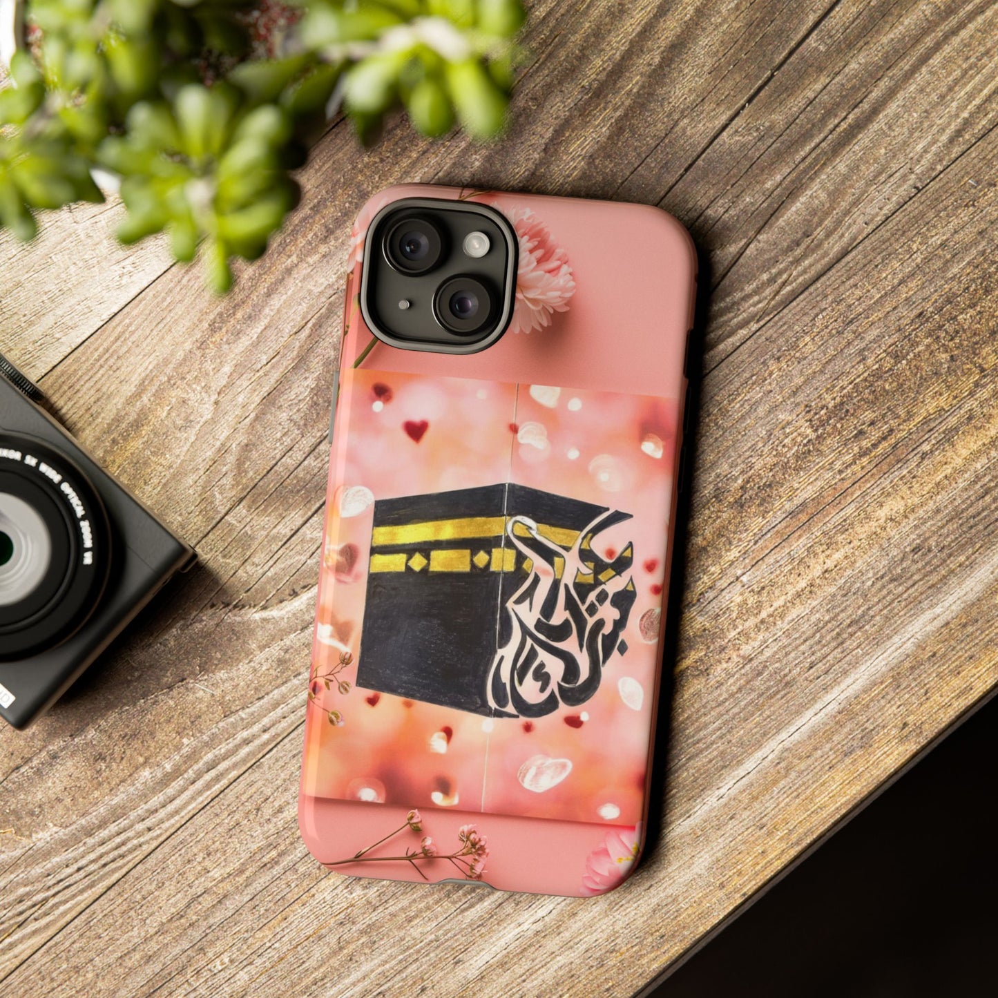 Kaaba Floral Phone Case – Pink Islamic Shrine Design