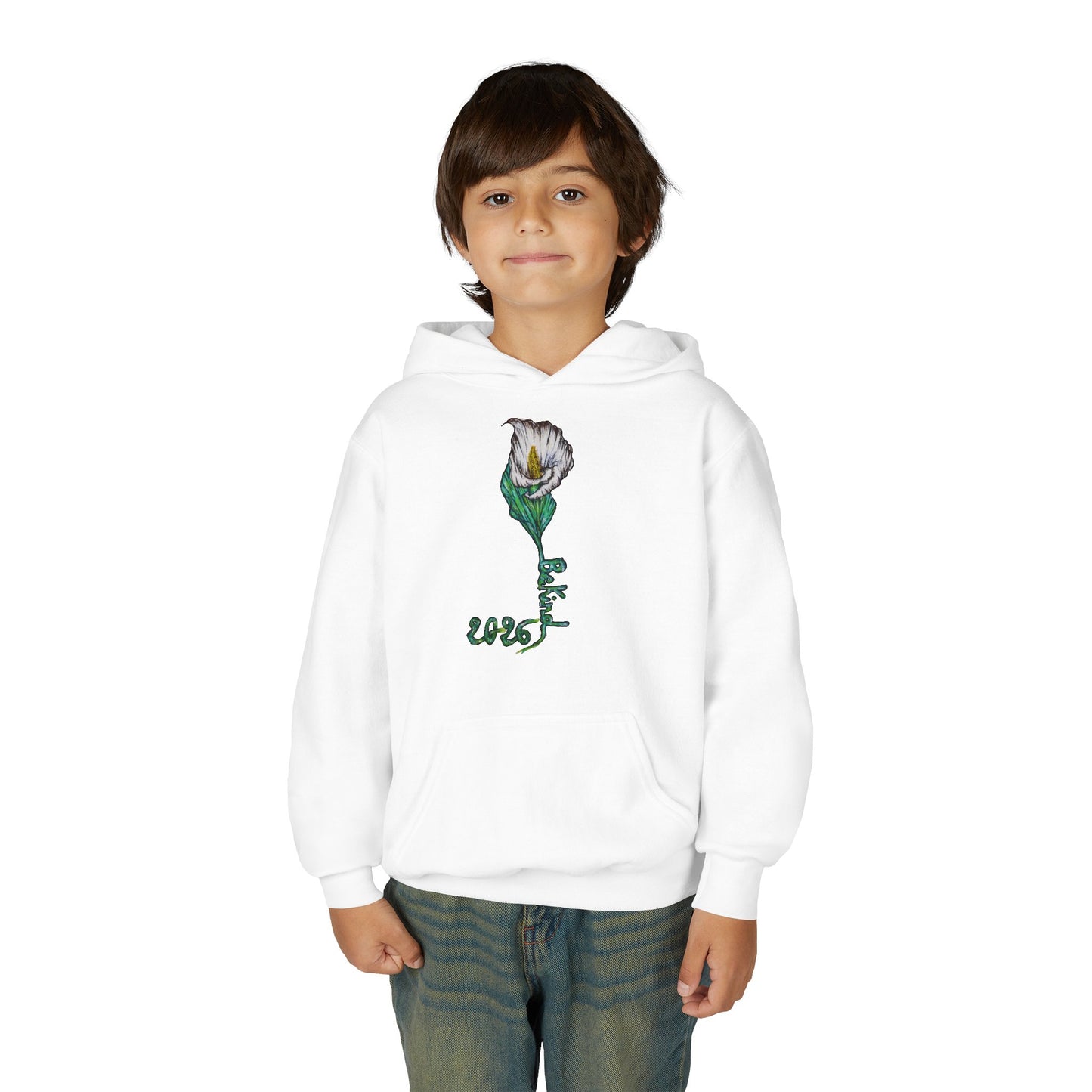 Botanical Youth Hoodie with Floral Design