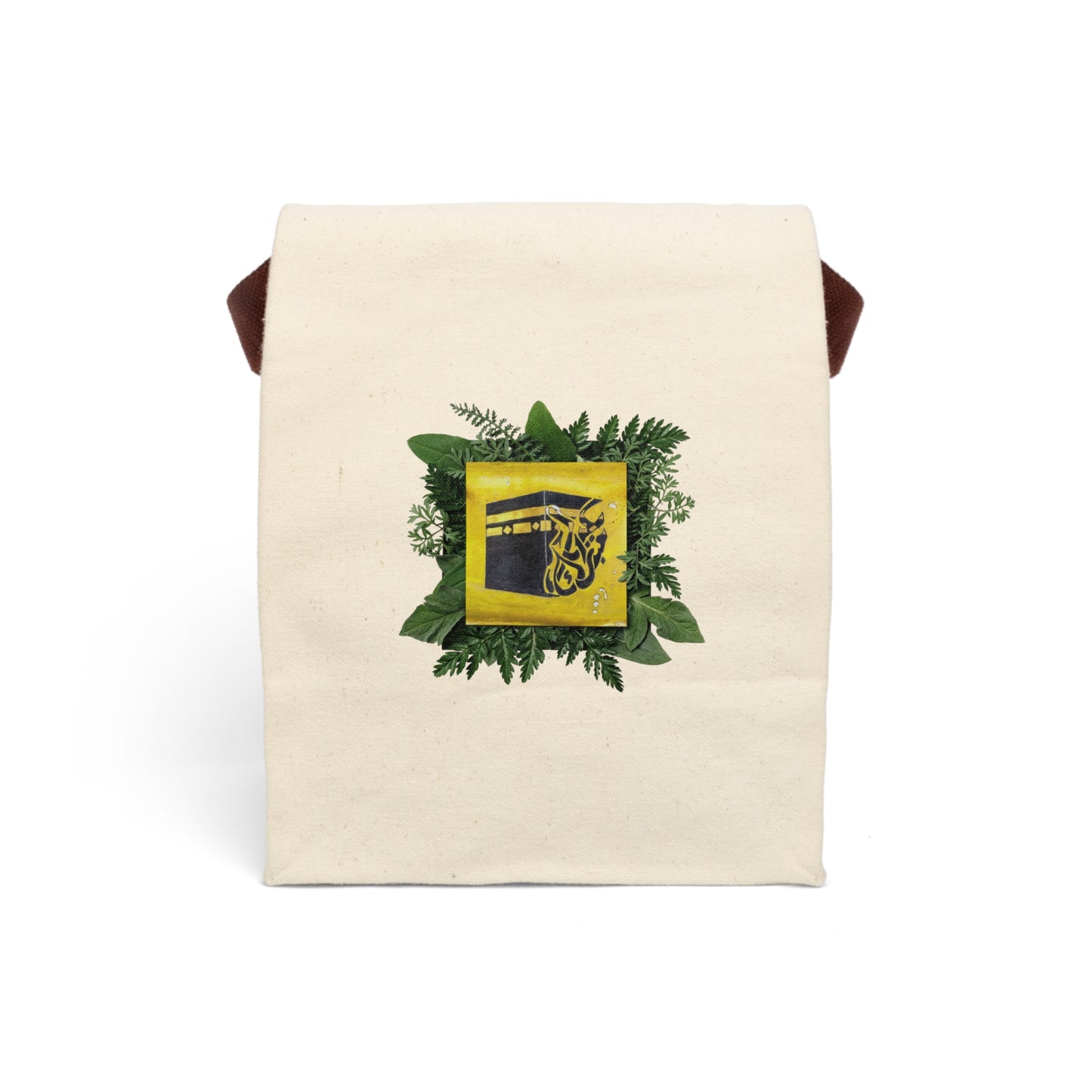 Canvas Lunch Bag — Botanical Bee Hive Design with Strap