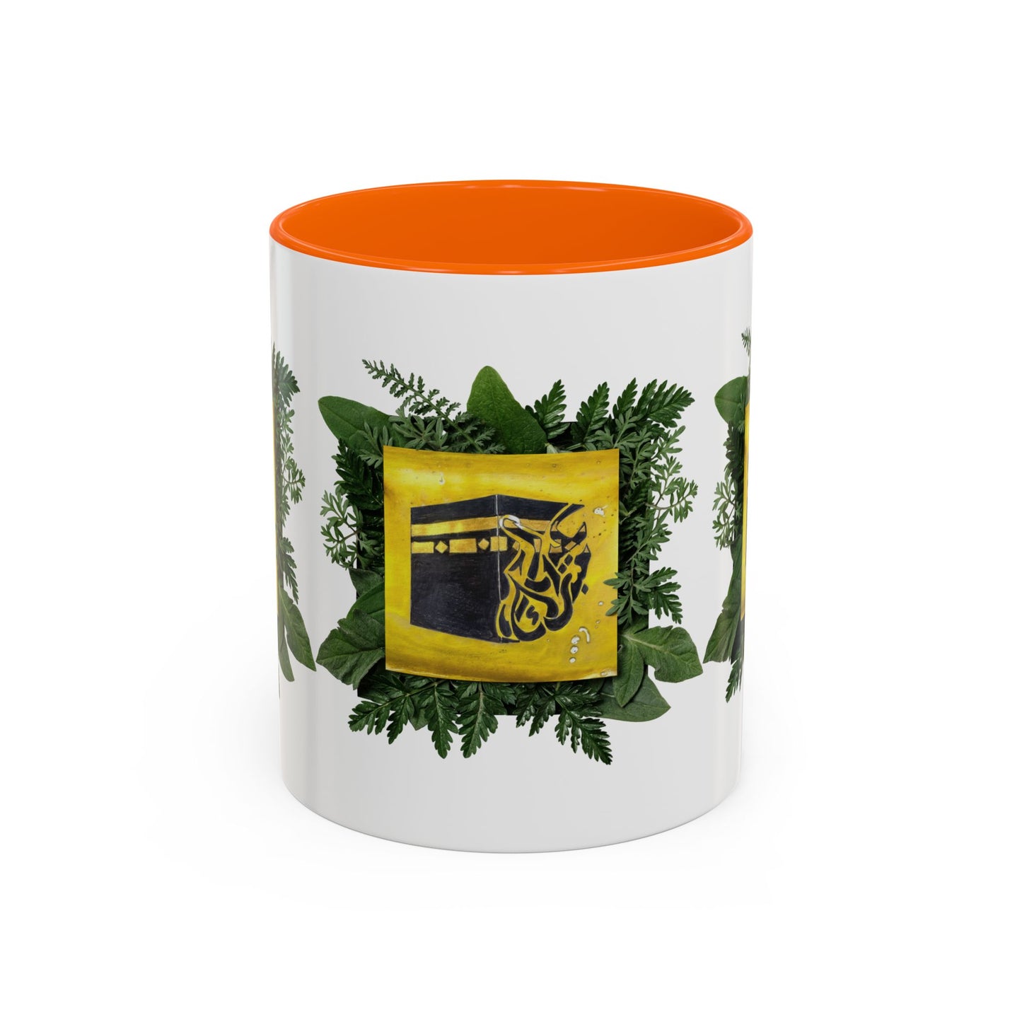 Kaaba Floral Accent Coffee Mug — Islamic Pilgrimage Hajj Umrah Gift (11/15 oz)