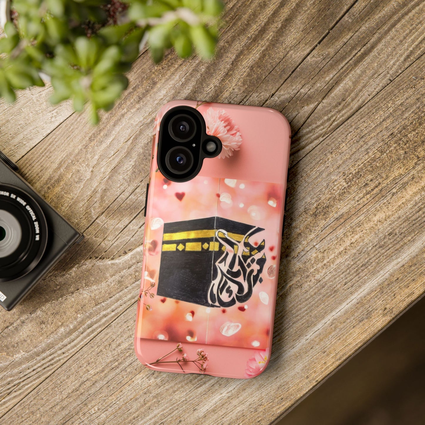 Kaaba Floral Phone Case – Pink Islamic Shrine Design