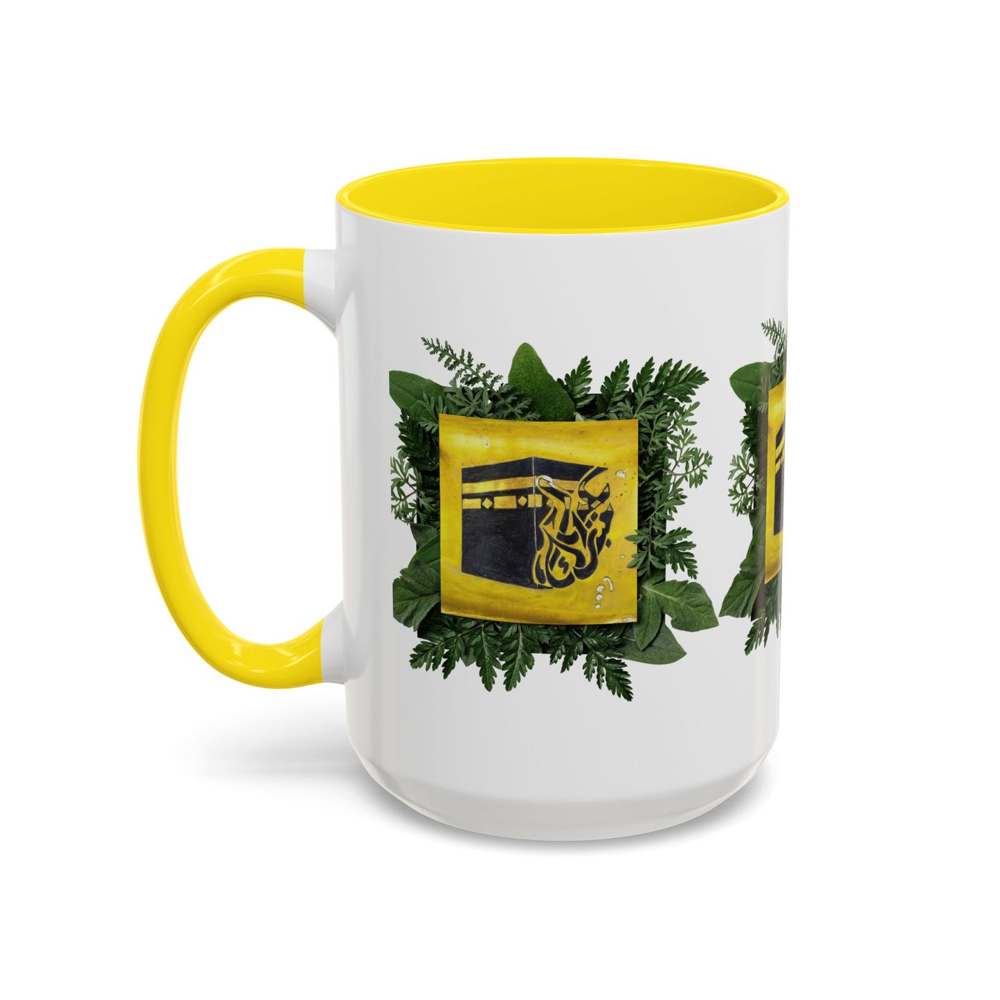 Kaaba Floral Accent Coffee Mug — Islamic Pilgrimage Hajj Umrah Gift (11/15 oz)