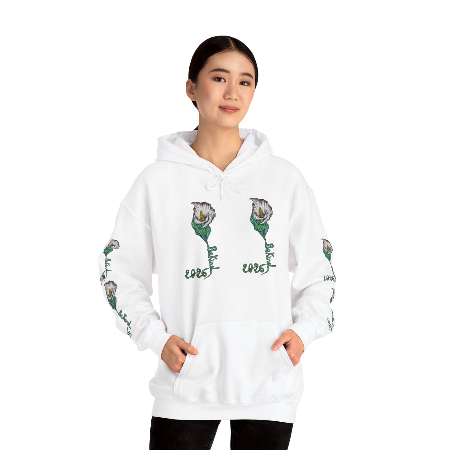 Botanical Rose Hoodie - Unisex Heavy Blend™ Sweatshirt