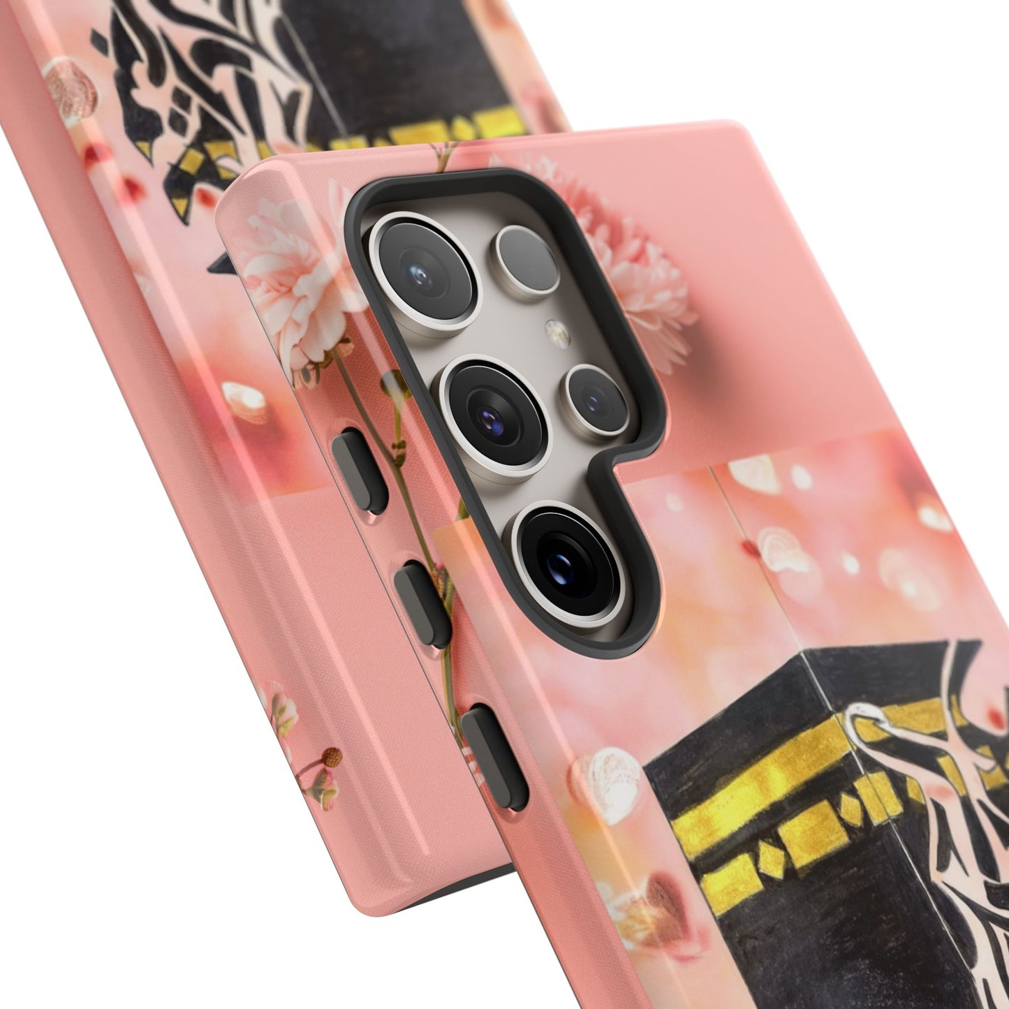 Kaaba Floral Phone Case – Pink Islamic Shrine Design