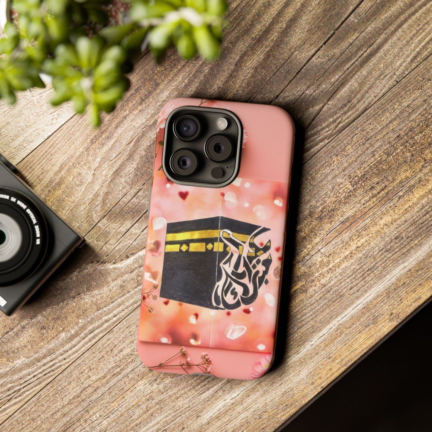 Kaaba Floral Phone Case – Pink Islamic Shrine Design