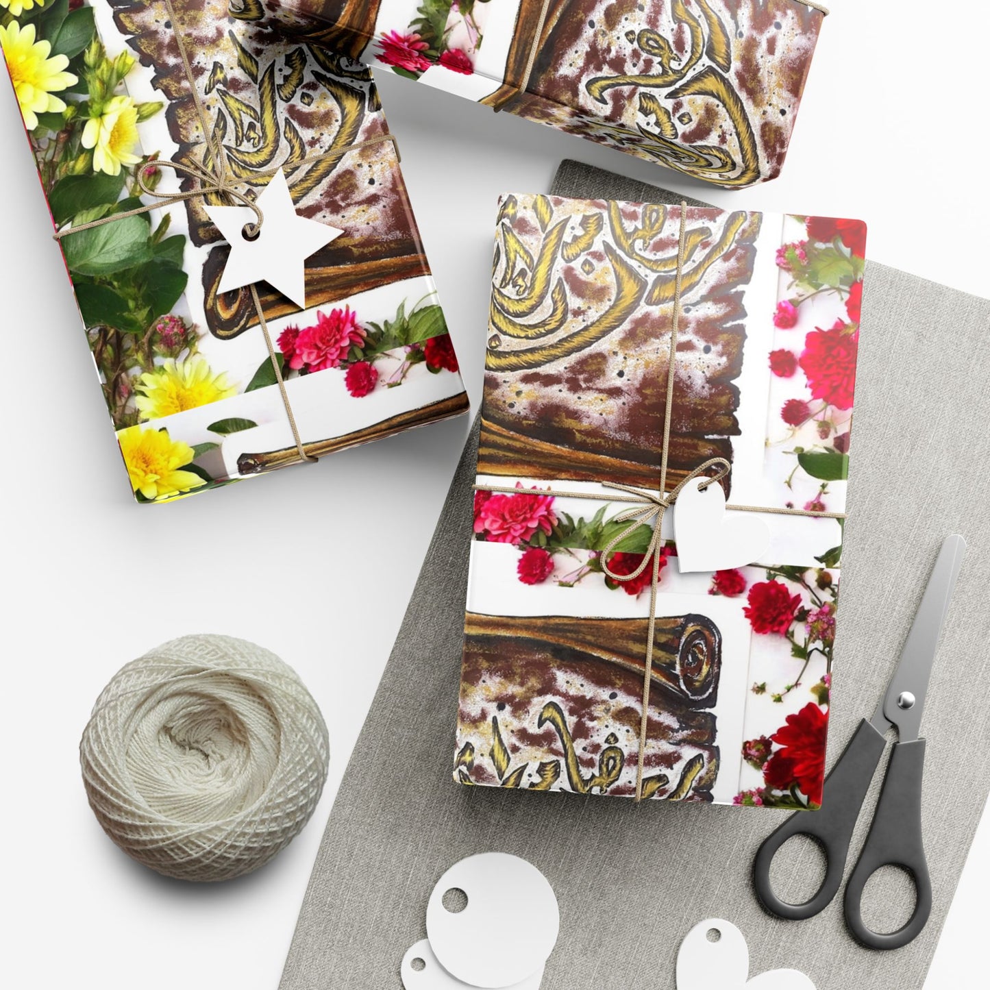 Wrapping Paper — Floral & Vintage Tile Design Gift Wrap