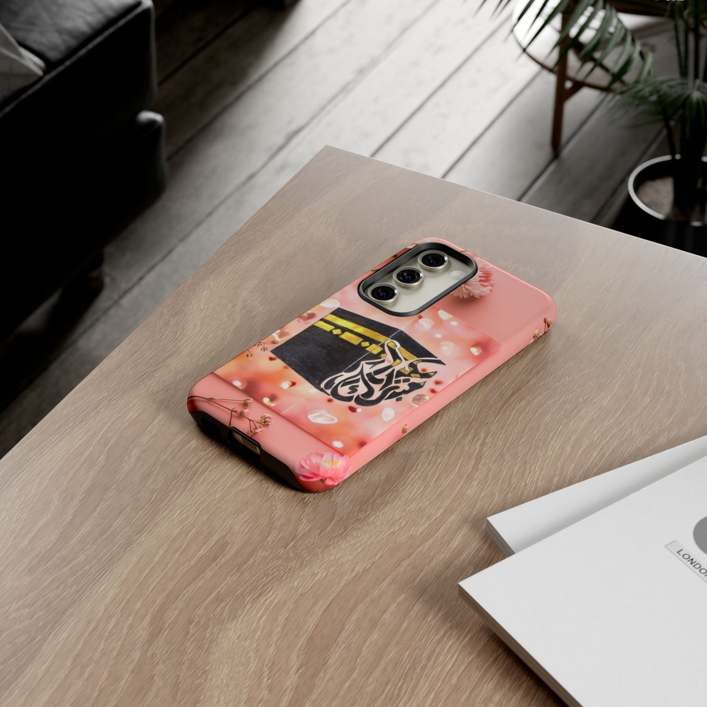 Kaaba Floral Phone Case – Pink Islamic Shrine Design