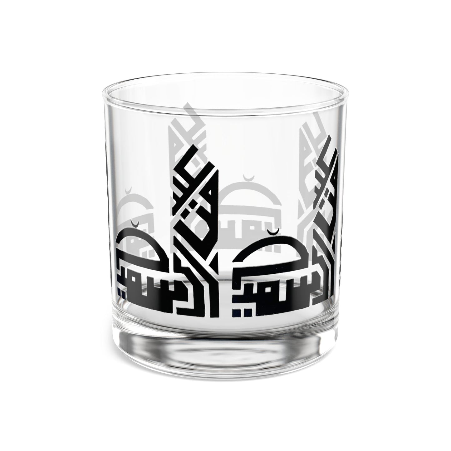 Elegant 10oz Rocks Glass with Arabic Calligraphy Design