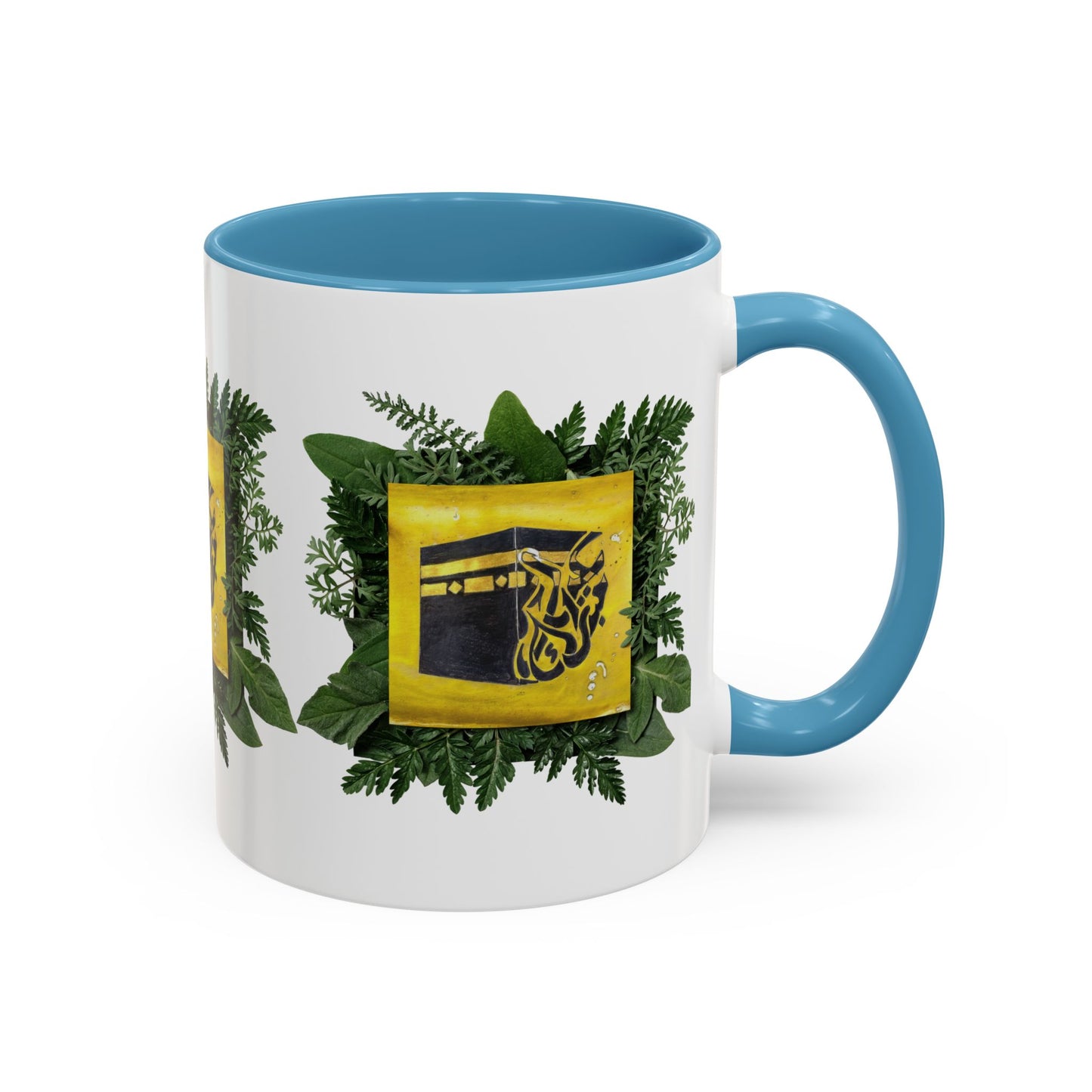 Kaaba Floral Accent Coffee Mug — Islamic Pilgrimage Hajj Umrah Gift (11/15 oz)