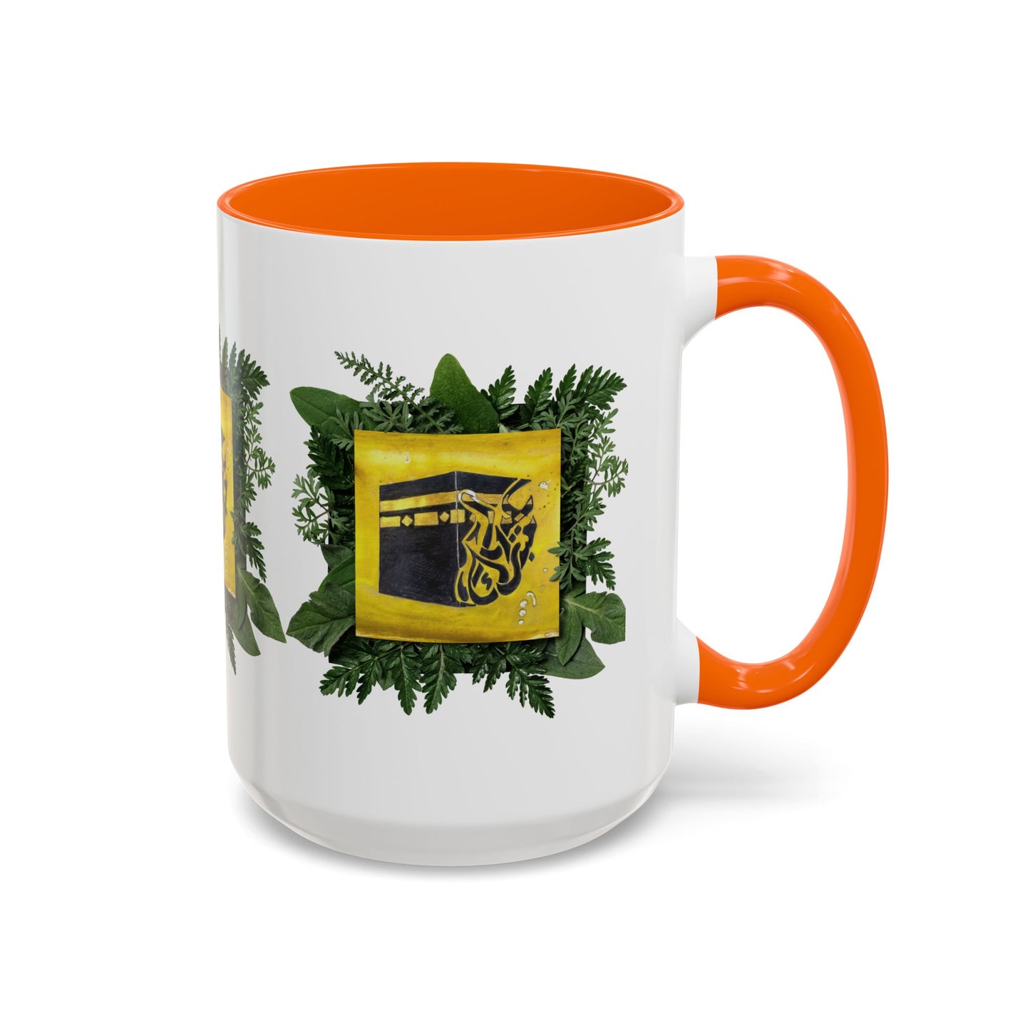 Kaaba Floral Accent Coffee Mug — Islamic Pilgrimage Hajj Umrah Gift (11/15 oz)