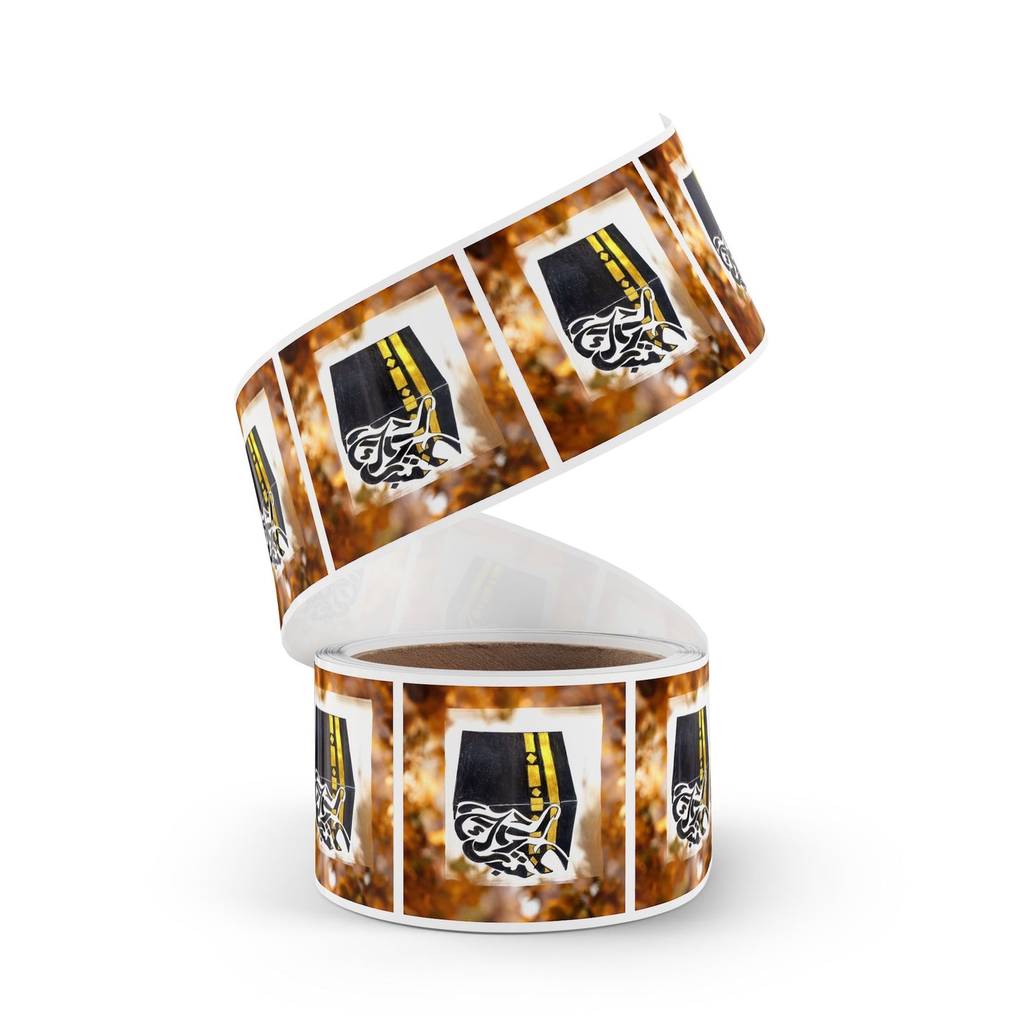 Kaaba Square Sticker Roll — Islamic Mosque Labels for Ramadan Eid Events