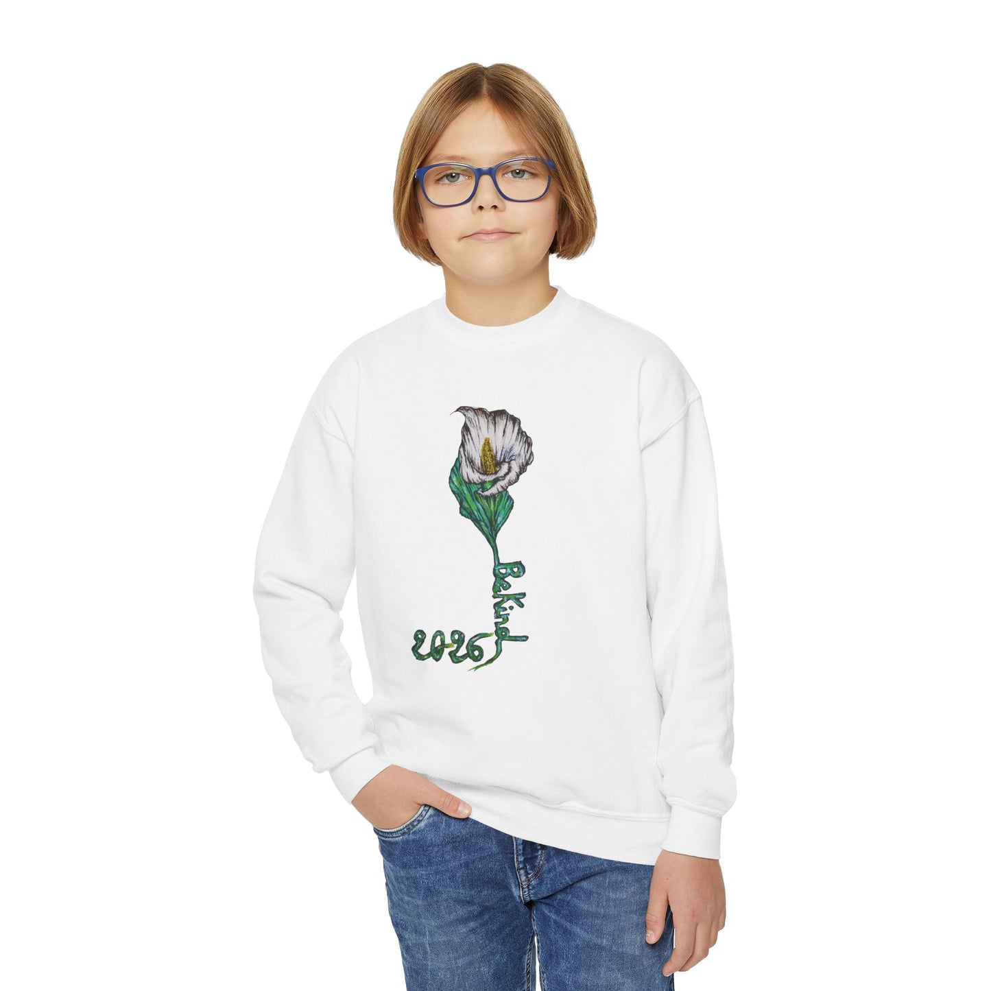 Flower Youth Crewneck Sweatshirt - Stylish & Cozy for All Seasons