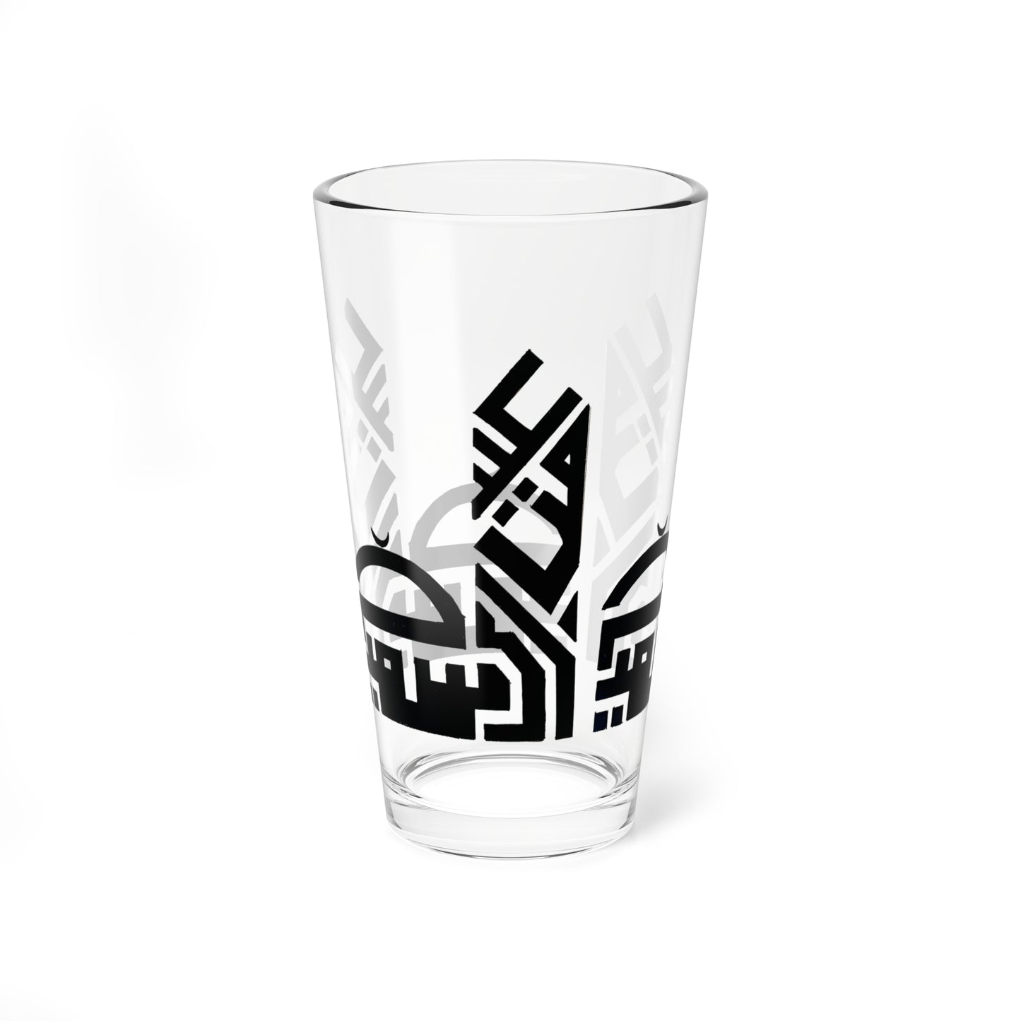 Artisan Mixing Glass - 16oz with Intricate Black Design | Perfect for Cocktails & Celebrations