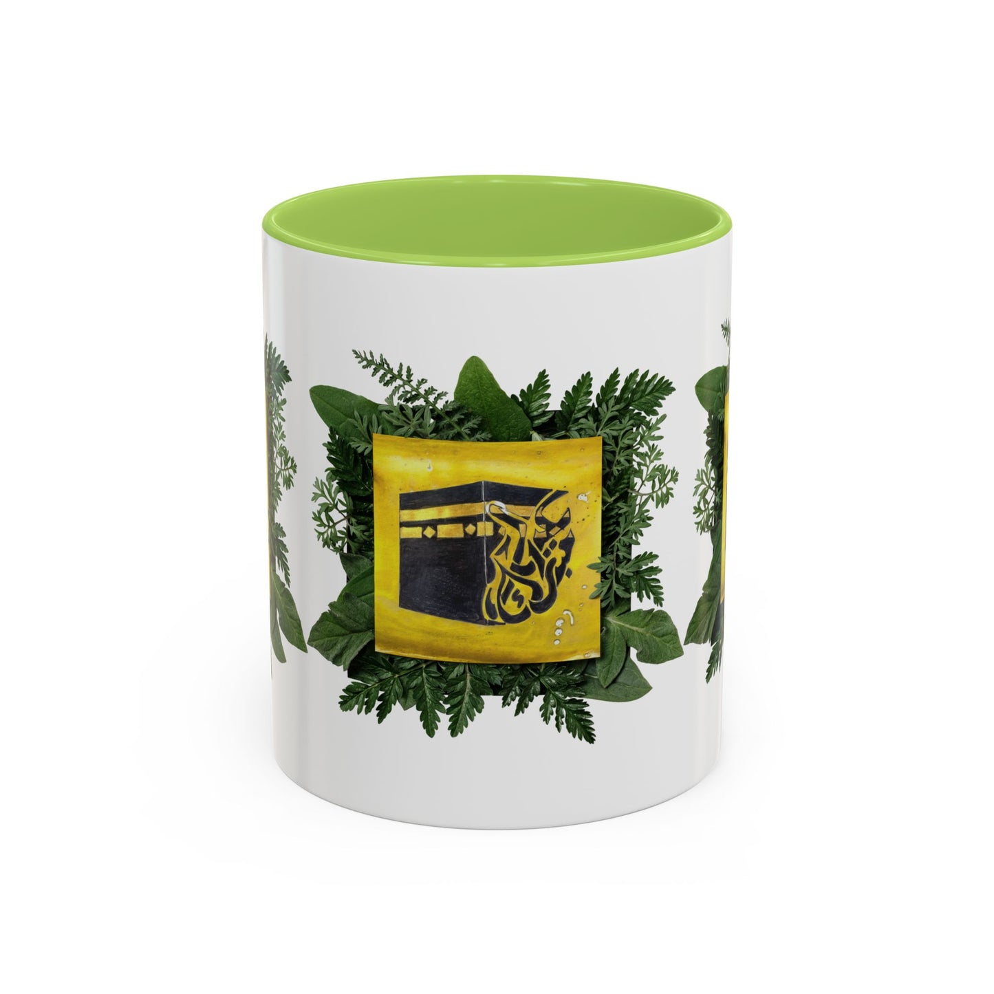 Kaaba Floral Accent Coffee Mug — Islamic Pilgrimage Hajj Umrah Gift (11/15 oz)
