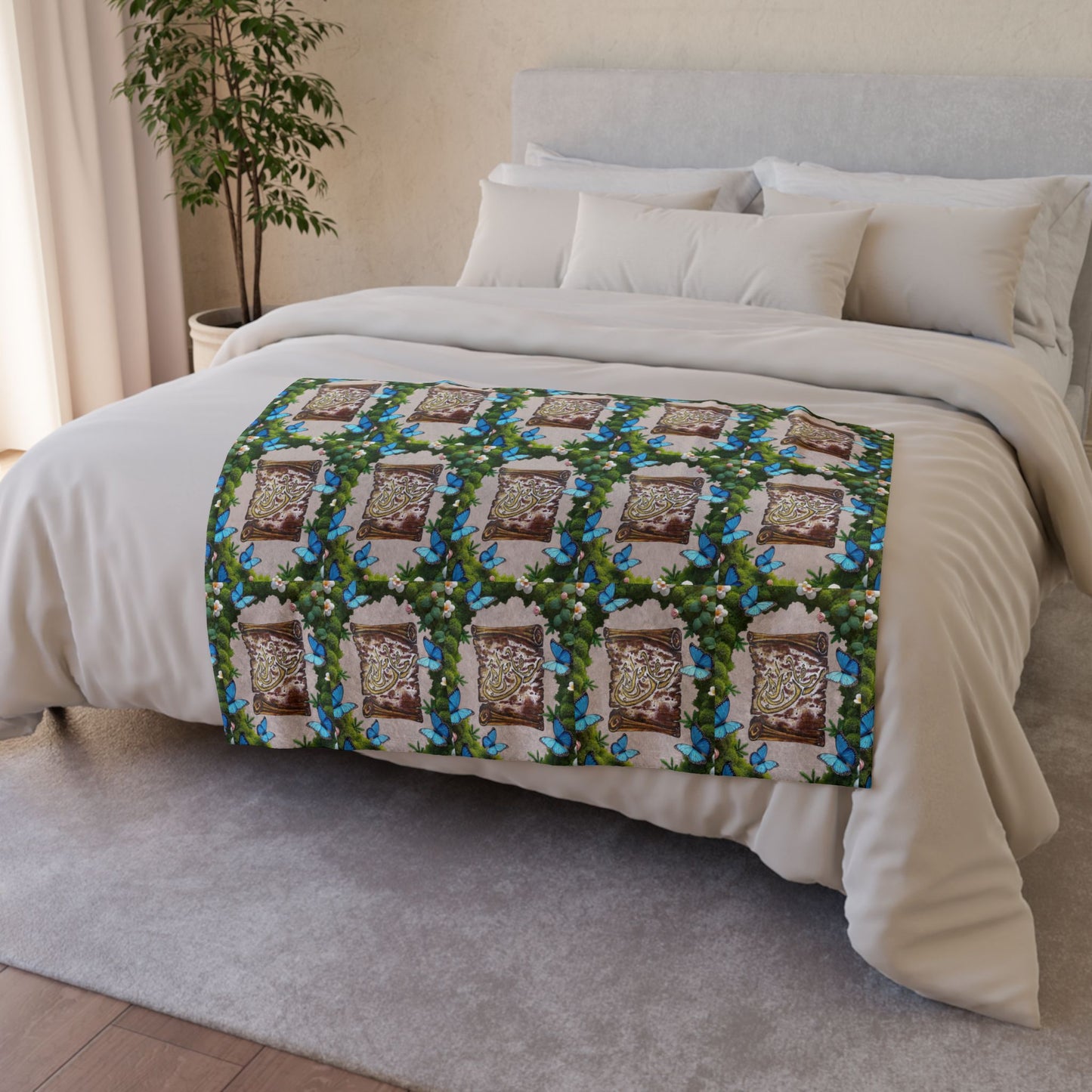 Floral Photo Collage Blanket