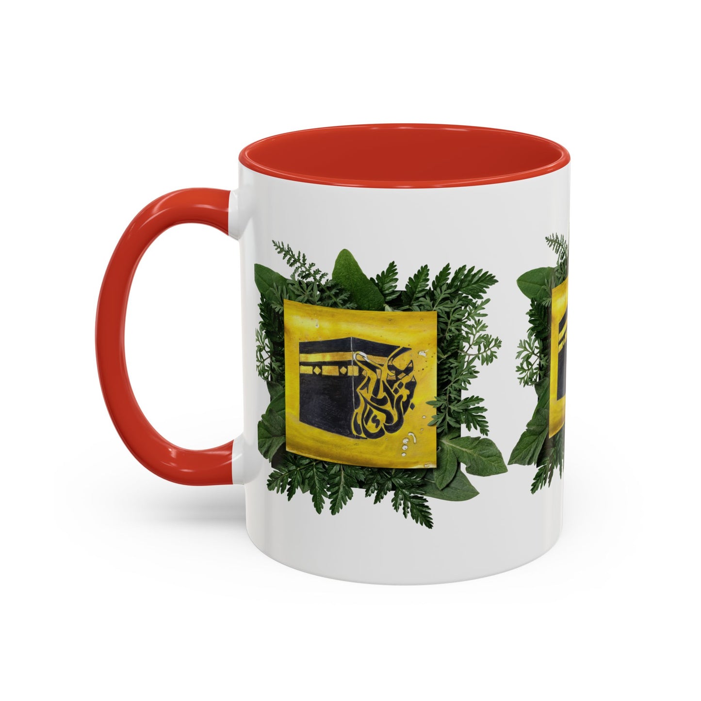 Kaaba Floral Accent Coffee Mug — Islamic Pilgrimage Hajj Umrah Gift (11/15 oz)