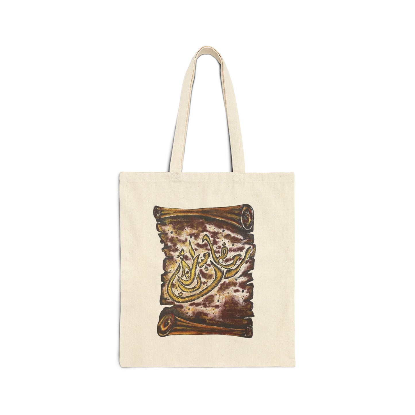 Canvas Tote Bag — Vintage Scroll Calligraphy Design