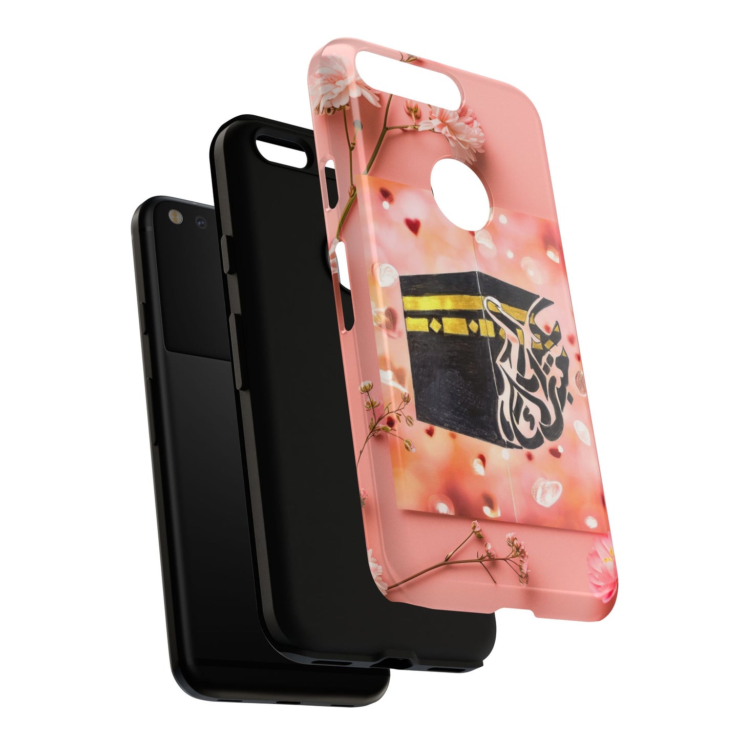 Kaaba Floral Phone Case – Pink Islamic Shrine Design