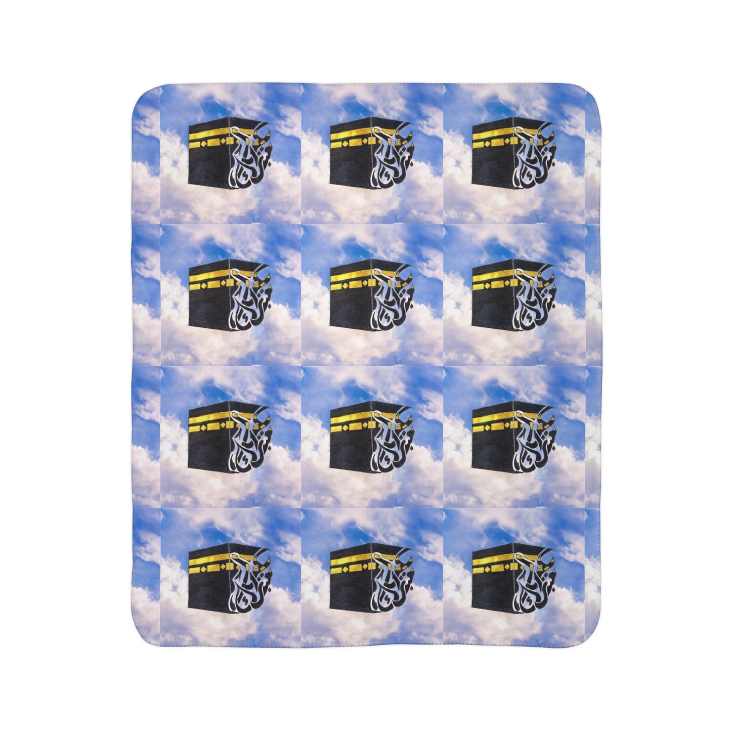 Kaaba Cloud Fleece Sherpa Blanket – Islamic Pilgrimage Prayer Throw