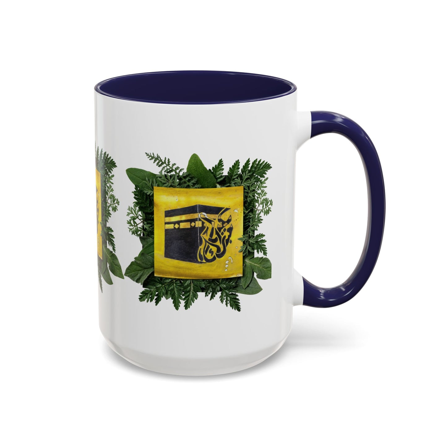 Kaaba Floral Accent Coffee Mug — Islamic Pilgrimage Hajj Umrah Gift (11/15 oz)